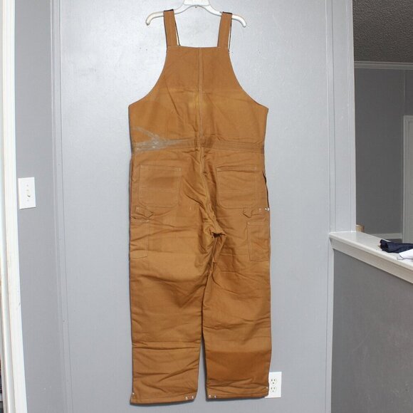 Carhartt Brown Overalls with Red Lining - Picture 2 of 7